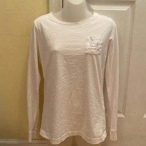 VINEYARD VINES WHITE BLUE RED LONG SLEEVE SMALL